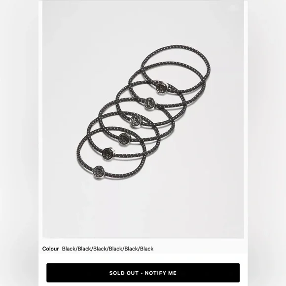 NWT Lululemon 6 Pack Glow On Hair Ties BLK/SLV - Picture 1 of 6